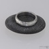 ROCKSTEEL a čirý diamant 1,7 mm - struktura dřevo - Kovaný snubní prsten damasteel