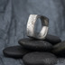 Round square - dřevo - Kovaný prsten damasteel, SK1622
