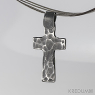 Křížek kovaný tmavý - nerezová ocel 