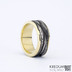 Zlatý pán vod - Snubní prsten damasteel v kombinaci se zlatem - SK1424