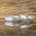 Snubní prsten nerezová ocel damasteel - Natura white - dřevo - šířky 4 mm a 5 mm