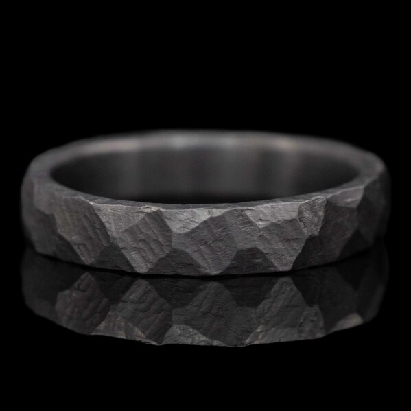 Raw tantal - matn� - vel. 50 - ru�n� vyr�b�n� snubn� prsten z tantalu, CR6474 - skladem