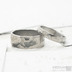 ručně kované titanové snubní prsteny Natura - dámský osazen diamantem o velikosti 1,5 mm - k 4883