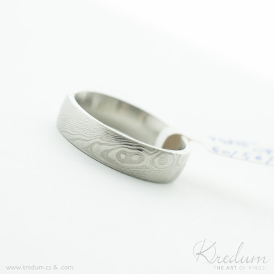 Prima devo - Kovan snubn prsten z nerez oceli damasteel, V4835