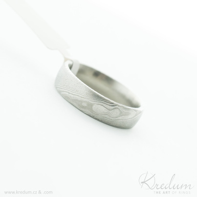 Prima devo - Kovan snubn prsten z nerez oceli damasteel, V4842