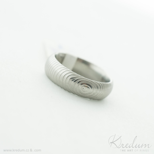 Prima rky - Kovan snubn prsten z nerez oceli damasteel, V4883