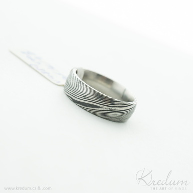 Prima devo - Kovan snubn prsten z nerez oceli damasteel, V4889