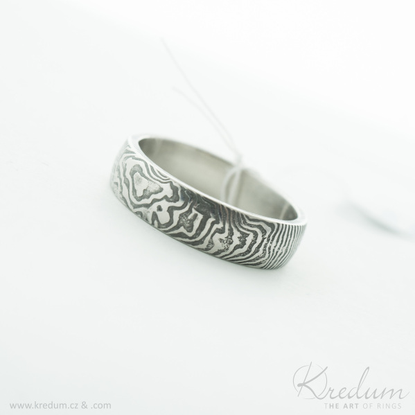 Prima rky - Kovan snubn prsten z nerez oceli damasteel, V4936