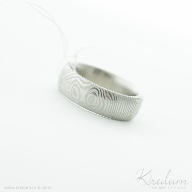 Prima rky - Kovan snubn prsten z nerez oceli damasteel, V4937