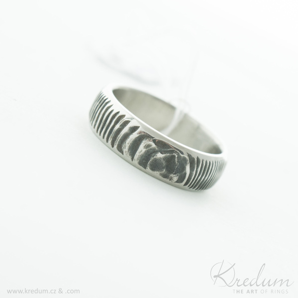Prima rky - Kovan snubn prsten z nerez oceli damasteel, V4939