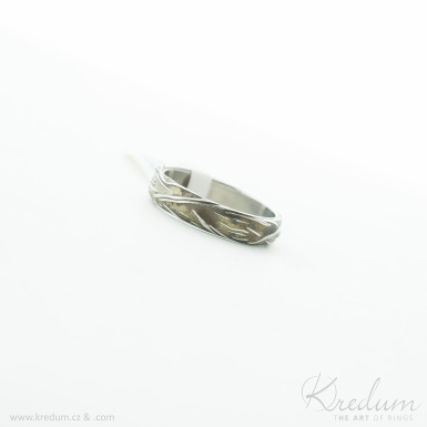 Gordik - motaný snubní prsten z nerezové oceli - V5127