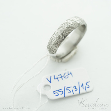 Rock - koleka - Snubn prsten damasteel, V4764
