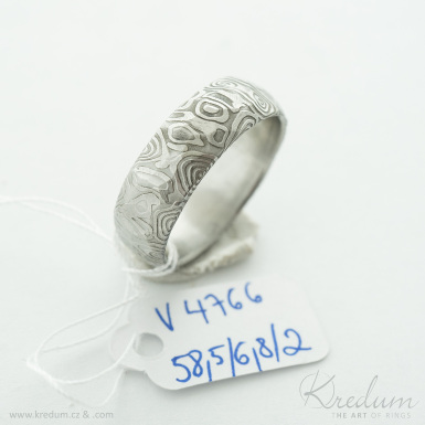 Rock - koleka - Snubn prsten damasteel, V4766