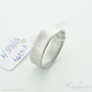 Collium - Kovan snubn prsten se lbkem,  ocel damasteel - rky - V4794