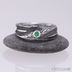 Zsnubn prsten damasteel - Vla vod a smaragd 2,8 mm vsazen do stbra - 3804