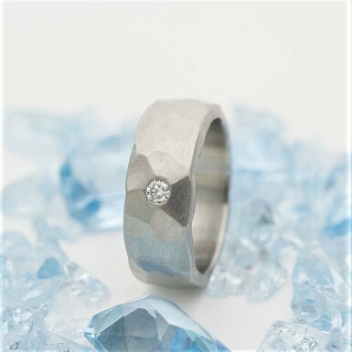 Natura nerez a číry diamant 2,3 mm - matný - kovaný snubný prsteň z chirurgickej ocele