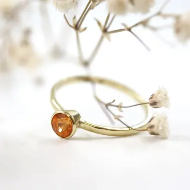 Monroo - Zlat zsnubn prste s grantom mandarin, ve 54 - CR6253