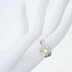 Gemini gem - zlat a damasteelov zsnubn nebo snubn prsten a moissanite 4 mm