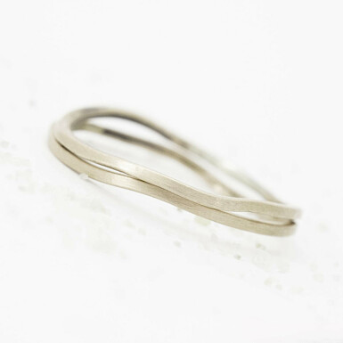 Plain gold white - zlat snubn prste