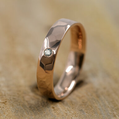 Rock gold red a diamant 2 mm - leskl - zlat snubn prsten 