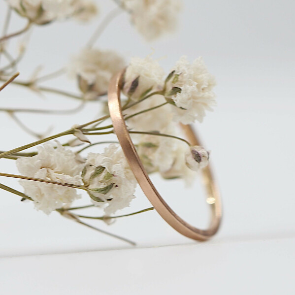 Plain gold red - zlat snubn prsten