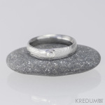 Prima - zásnubní snubní prsten damasteel a moissanite do stříbra_3848